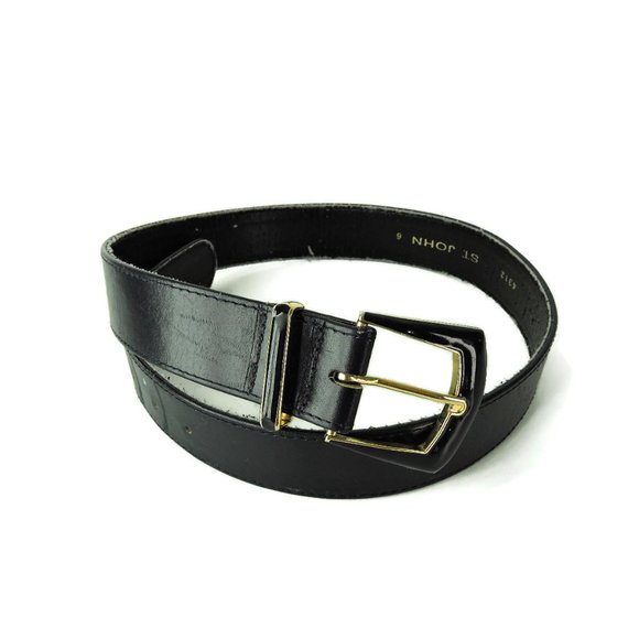 St. John Accessories - St. John size 6 Belt navy blue with enamel buckle